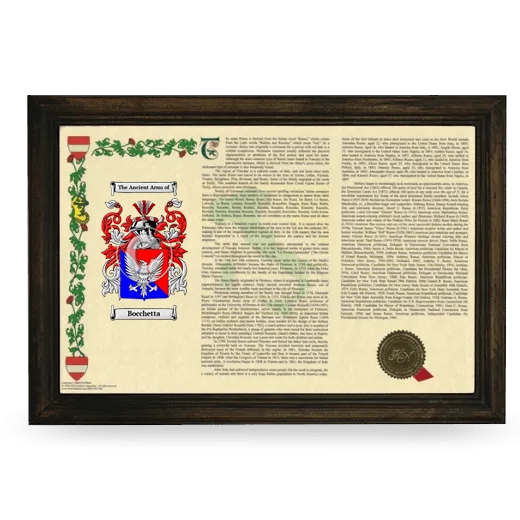 Bocchetta Armorial Landscape Framed - Brown