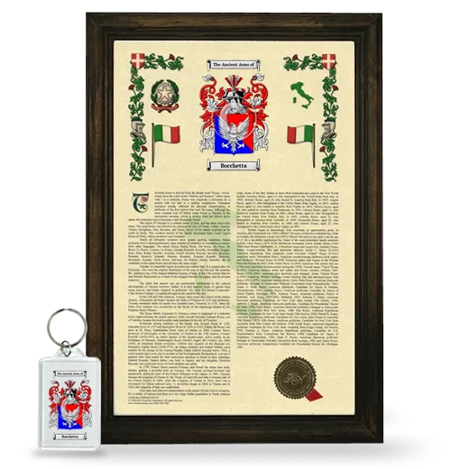 Bocchetta Framed Armorial History and Keychain - Brown