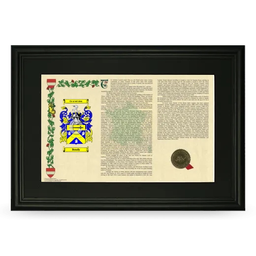 Boudy Deluxe Armorial Landscape Framed- Black