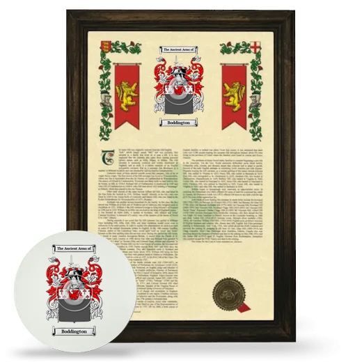 Boddington Framed Armorial History and Mouse Pad - Brown