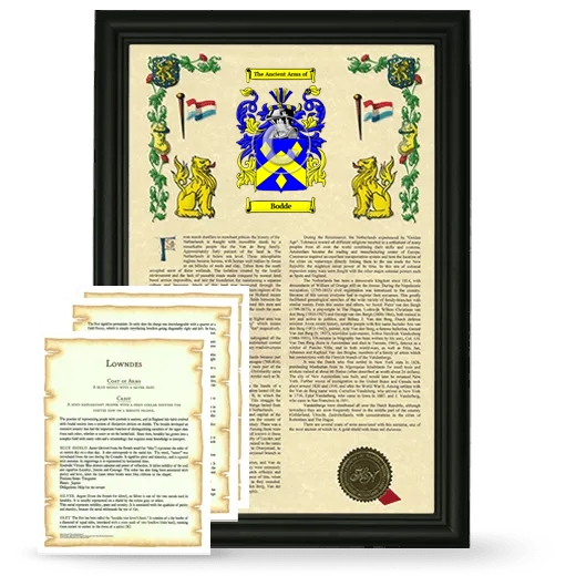 Bodde Framed Armorial History and Symbolism - Black