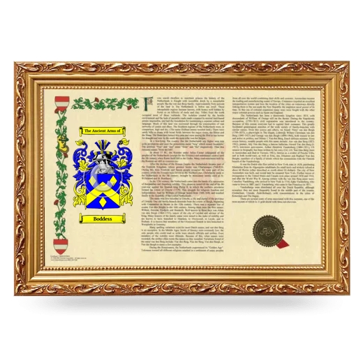 Boddess Armorial Landscape Framed - Gold