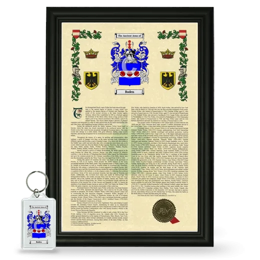 Boden Framed Armorial History and Keychain - Black