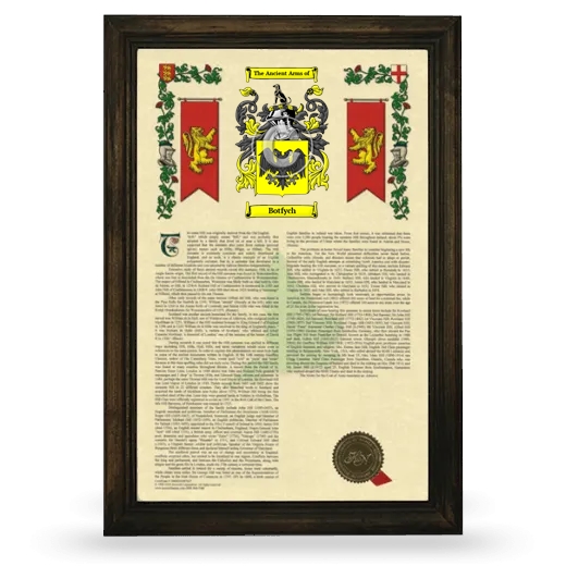 Botfych Armorial History Framed - Brown