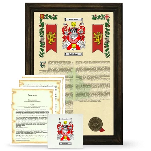 Baidekant Framed Armorial, Symbolism and Large Tile - Brown