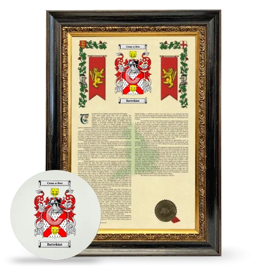 Battekint Framed Armorial History and Mouse Pad - Heirloom
