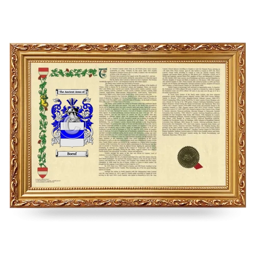 Boeuf Armorial Landscape Framed - Gold