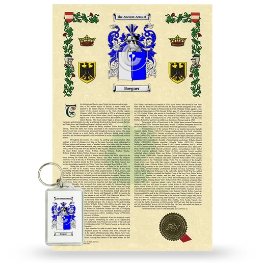 Boegner Armorial History and Keychain Package