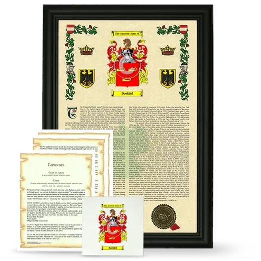 Boehlel Framed Armorial, Symbolism and Large Tile - Black