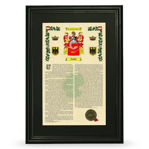 Boehlel Deluxe Armorial Framed - Black