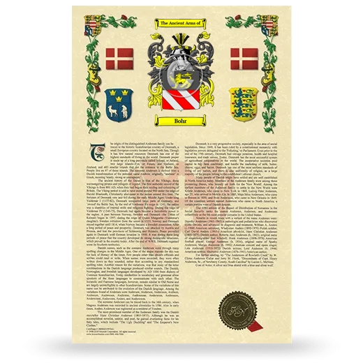 Bohr Armorial History with Coat of Arms