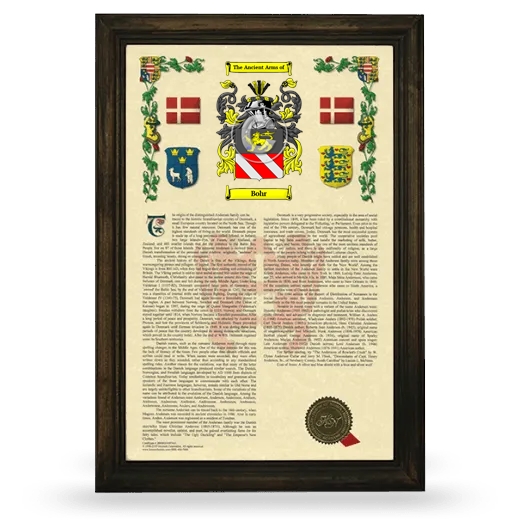 Bohr Armorial History Framed - Brown