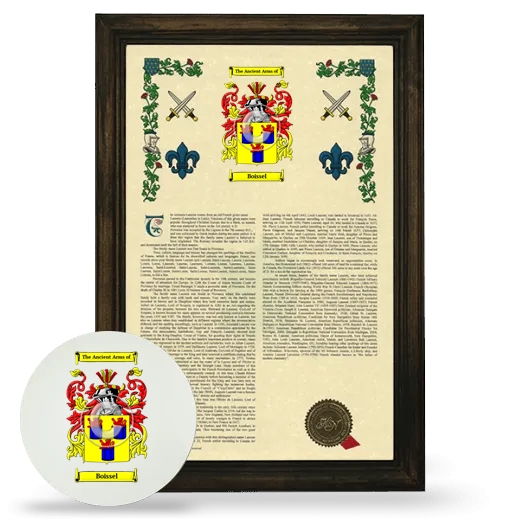 Boissel Framed Armorial History and Mouse Pad - Brown