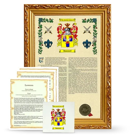 Bouscarel Framed Armorial, Symbolism and Large Tile - Gold