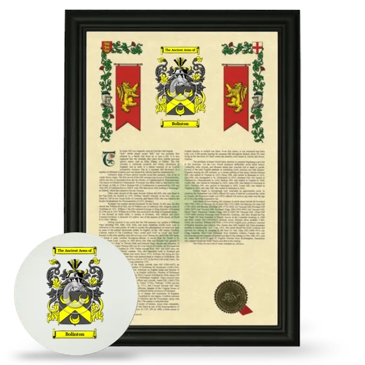 Bolinton Framed Armorial History and Mouse Pad - Black