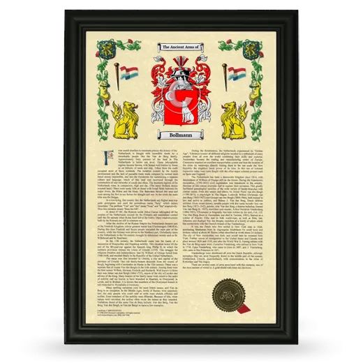 Bollmann Armorial History Framed - Black