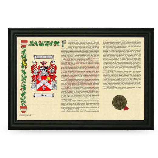 Bone Armorial Landscape Framed - Black