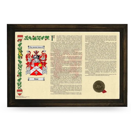 Bone Armorial Landscape Framed - Brown