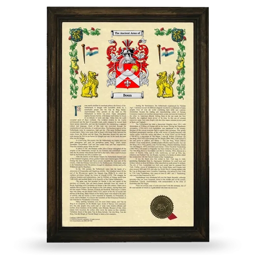 Boun Armorial History Framed - Brown