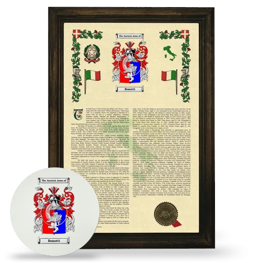 Bonotti Framed Armorial History and Mouse Pad - Brown