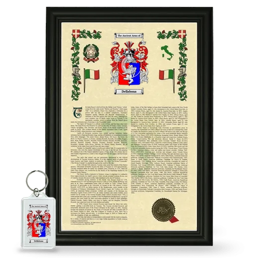 Dellabona Framed Armorial History and Keychain - Black