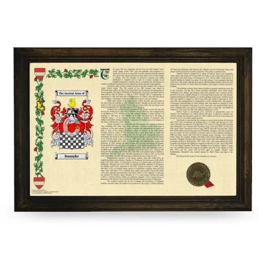 Bonnyke Armorial Landscape Framed - Brown