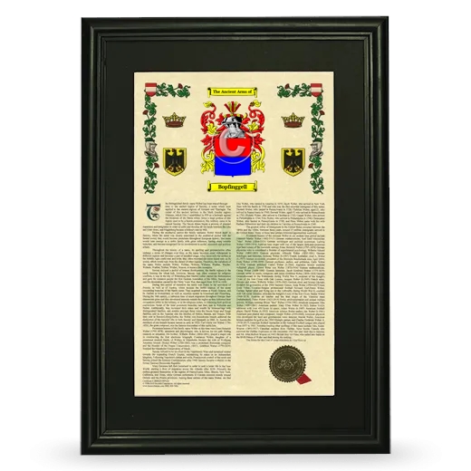 Bopfinggell Deluxe Armorial Framed - Black