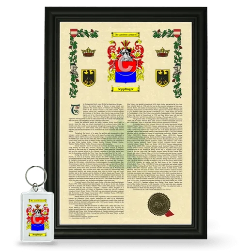 Boppfinger Framed Armorial History and Keychain - Black