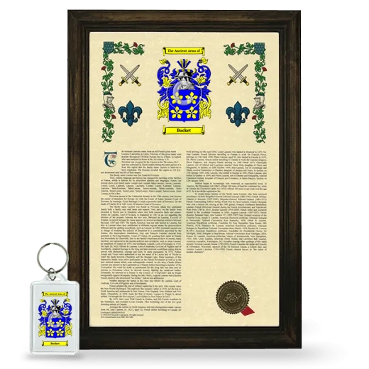 Bucket Framed Armorial History and Keychain - Brown