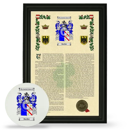 Burcker Framed Armorial History and Mouse Pad - Black