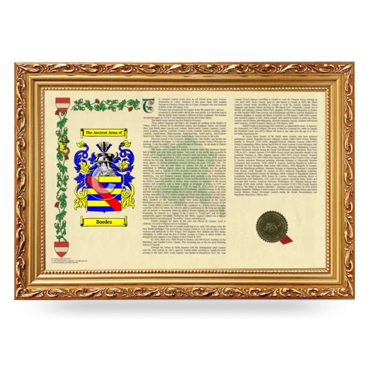 Bordes Armorial Landscape Framed - Gold