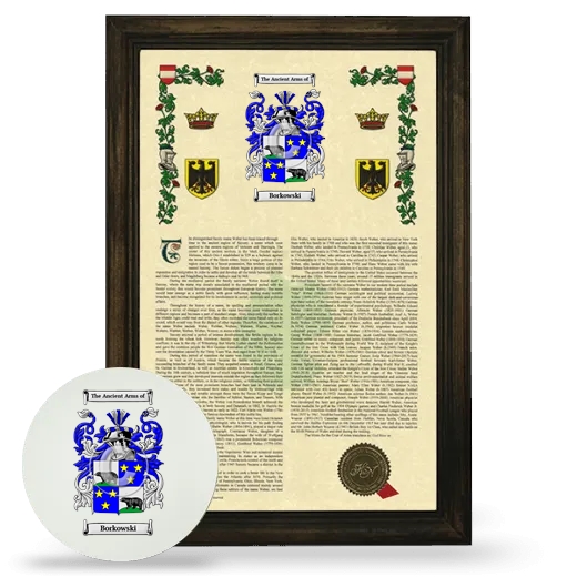 Borkowski Framed Armorial History and Mouse Pad - Brown