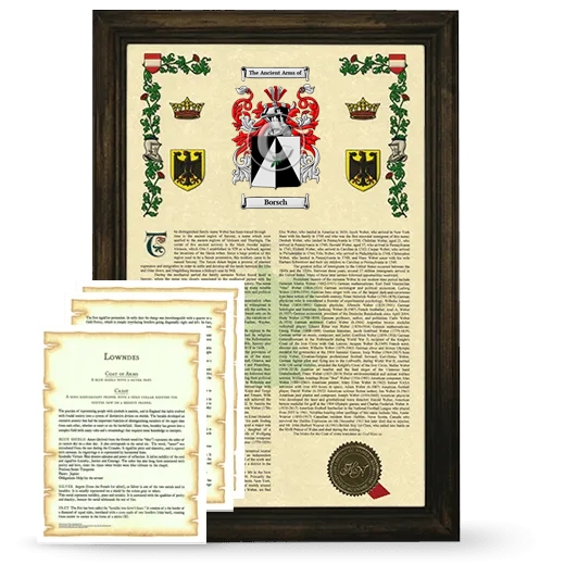 Borsch Framed Armorial History and Symbolism - Brown