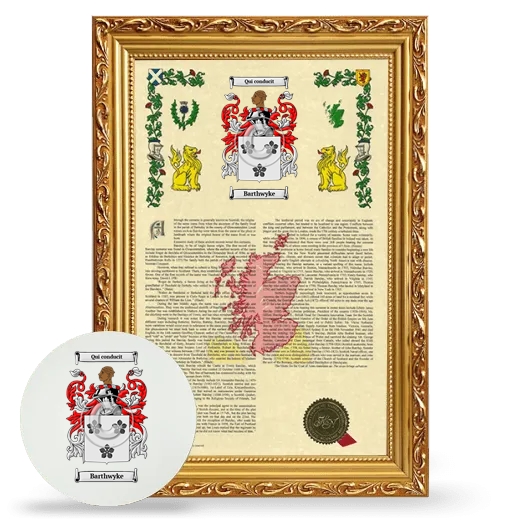 Barthwyke Framed Armorial History and Mouse Pad - Gold