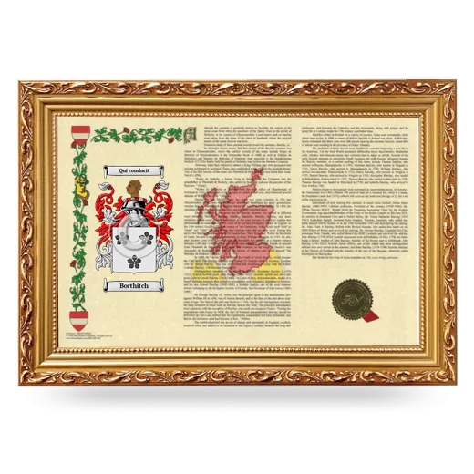 Borthitch Armorial Landscape Framed - Gold