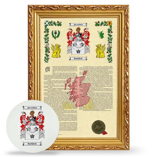 Borthitch Framed Armorial History and Mouse Pad - Gold