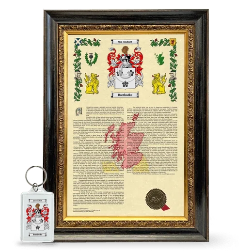 Borthwike Framed Armorial History and Keychain - Heirloom