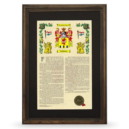 Vanbossen Deluxe Armorial Framed - Brown