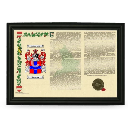 Bossword Armorial Landscape Framed - Black