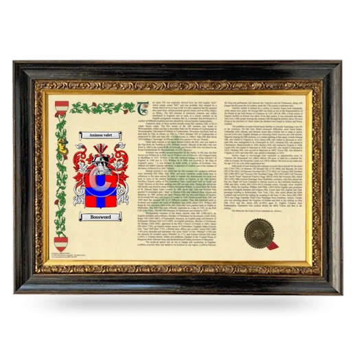 Bossword Armorial Landscape Framed - Heirloom