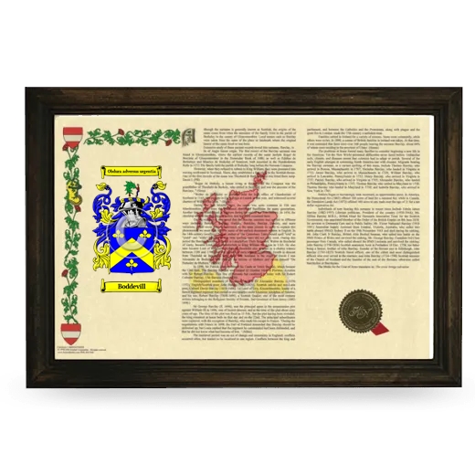 Boddevill Armorial Landscape Framed - Brown