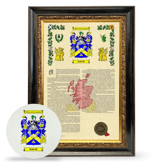 Bodevill Framed Armorial History and Mouse Pad - Heirloom
