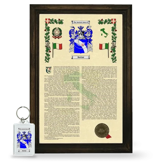 Bottini Framed Armorial History and Keychain - Brown