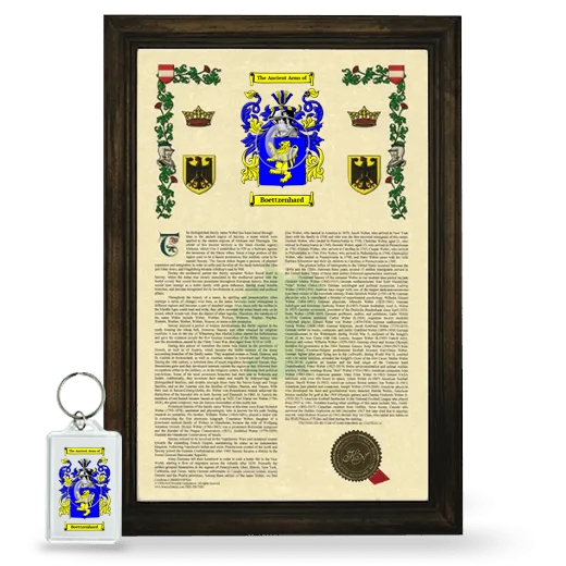 Boettzenhard Framed Armorial History and Keychain - Brown