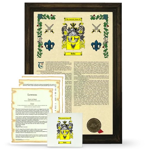 Buba Framed Armorial, Symbolism and Large Tile - Brown