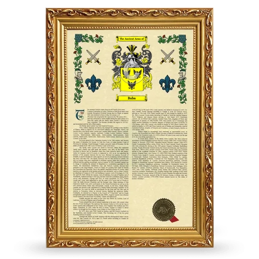 Buba Armorial History Framed - Gold