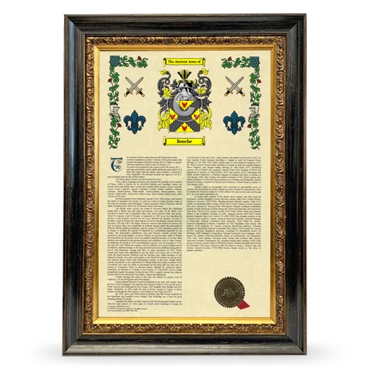 Bouche Armorial History Framed - Heirloom