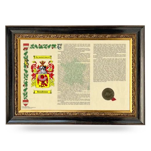 Beaudreaux Armorial Landscape Framed - Heirloom