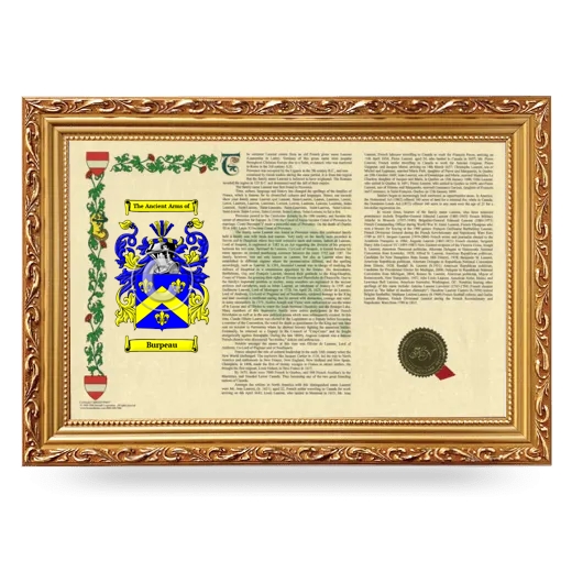 Burpeau Armorial Landscape Framed - Gold