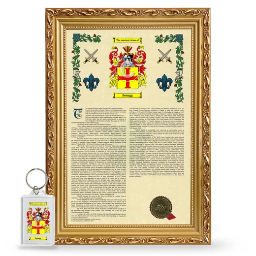 Bourgg Framed Armorial History and Keychain - Gold